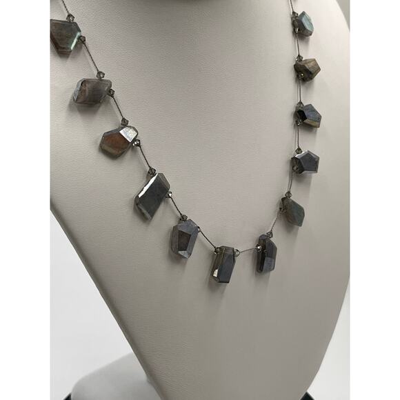 Margo Morrison Geometric Shape Labradorite Gray Swarovski Crystals Limited Ed - Picture 4 of 8
